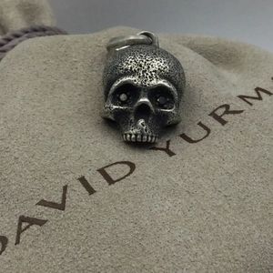 David Yurman Black Diamond Skull Head Pendant